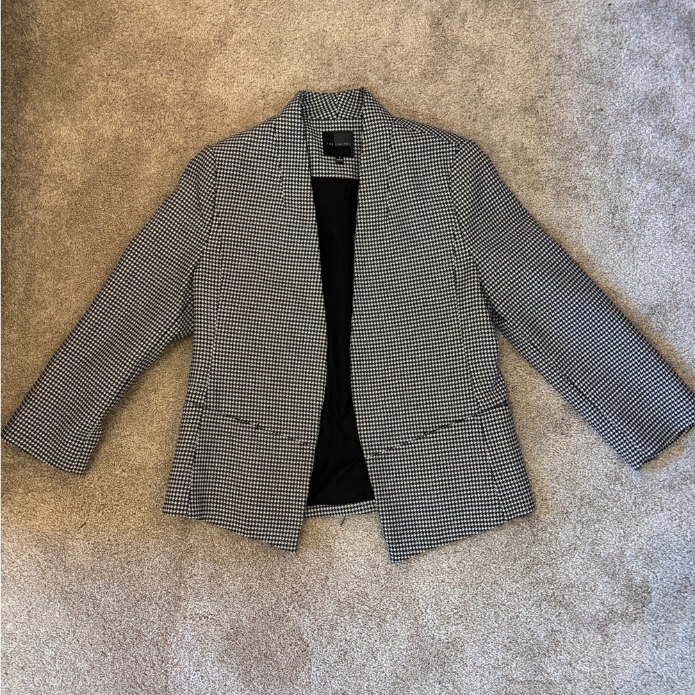 The Limited - Women's Black and White Houndstooth Jacket